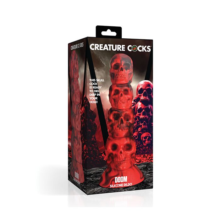 Creature Cocks Doom Silicone Dildo - Red/Black